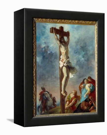 Christ on the Cross. Painting by Eugene Delacroix (1798-1863), 1853. Oil on Canvas Dim: 0.73 X 0.59-Ferdinand Victor Eugene Delacroix-Framed Premier Image Canvas