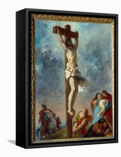 Christ on the Cross. Painting by Eugene Delacroix (1798-1863), 1853. Oil on Canvas Dim: 0.73 X 0.59-Ferdinand Victor Eugene Delacroix-Framed Premier Image Canvas