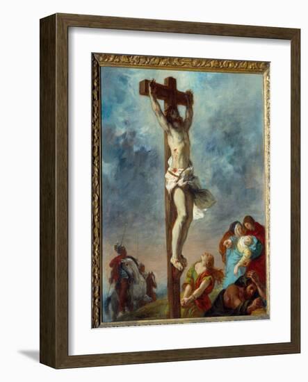 Christ on the Cross. Painting by Eugene Delacroix (1798-1863), 1853. Oil on Canvas Dim: 0.73 X 0.59-Ferdinand Victor Eugene Delacroix-Framed Giclee Print