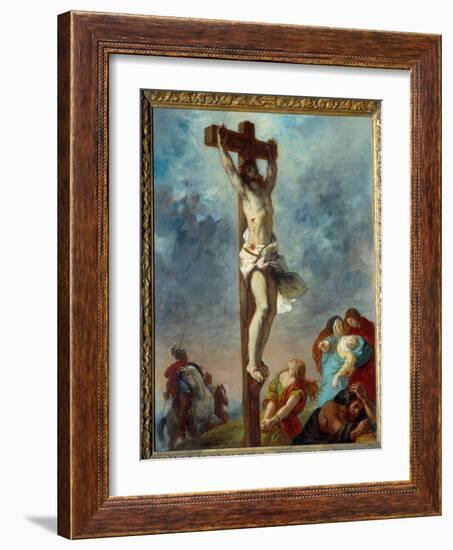 Christ on the Cross. Painting by Eugene Delacroix (1798-1863), 1853. Oil on Canvas Dim: 0.73 X 0.59-Ferdinand Victor Eugene Delacroix-Framed Giclee Print