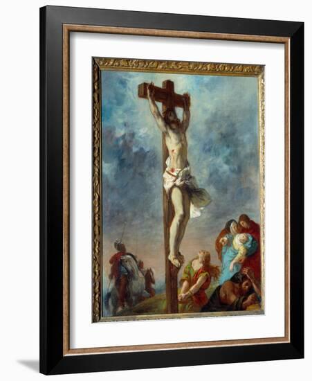 Christ on the Cross. Painting by Eugene Delacroix (1798-1863), 1853. Oil on Canvas Dim: 0.73 X 0.59-Ferdinand Victor Eugene Delacroix-Framed Giclee Print