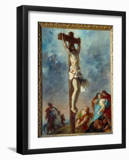 Christ on the Cross. Painting by Eugene Delacroix (1798-1863), 1853. Oil on Canvas Dim: 0.73 X 0.59-Ferdinand Victor Eugene Delacroix-Framed Giclee Print