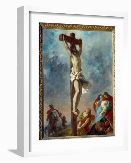 Christ on the Cross. Painting by Eugene Delacroix (1798-1863), 1853. Oil on Canvas Dim: 0.73 X 0.59-Ferdinand Victor Eugene Delacroix-Framed Giclee Print