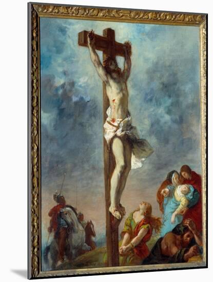 Christ on the Cross. Painting by Eugene Delacroix (1798-1863), 1853. Oil on Canvas Dim: 0.73 X 0.59-Ferdinand Victor Eugene Delacroix-Mounted Giclee Print