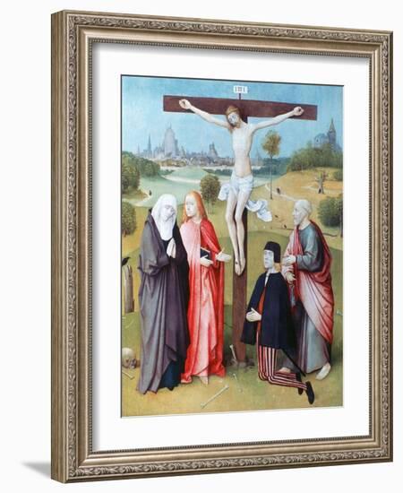 Christ on the Cross with Donors and Saints, C1480-1516-Hieronymus Bosch-Framed Giclee Print