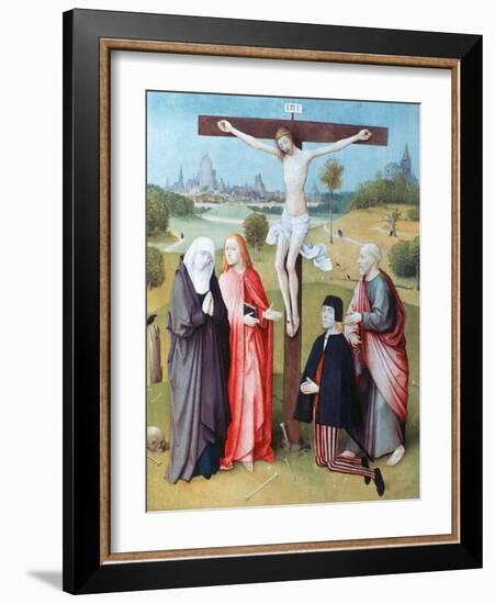 Christ on the Cross with Donors and Saints, C1480-1516-Hieronymus Bosch-Framed Giclee Print