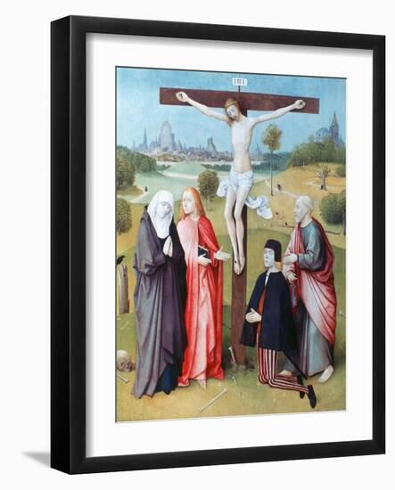 Christ on the Cross with Donors and Saints, C1480-1516-Hieronymus Bosch-Framed Giclee Print