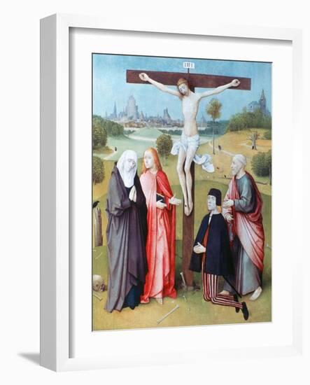 Christ on the Cross with Donors and Saints, C1480-1516-Hieronymus Bosch-Framed Giclee Print