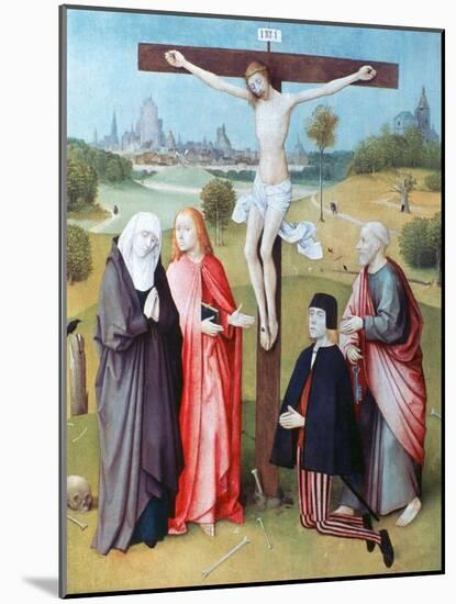 Christ on the Cross with Donors and Saints, C1480-1516-Hieronymus Bosch-Mounted Giclee Print