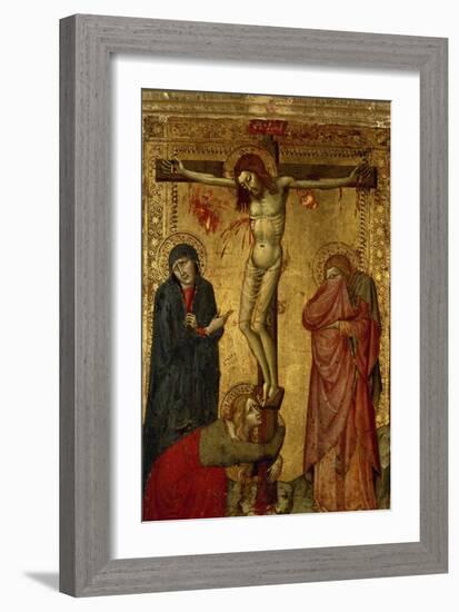 Christ on the Cross with Mary, John and Magdalena-Simone Martini-Framed Giclee Print