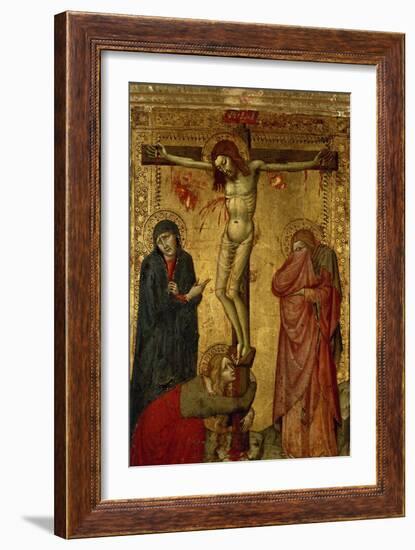 Christ on the Cross with Mary, John and Magdalena-Simone Martini-Framed Giclee Print