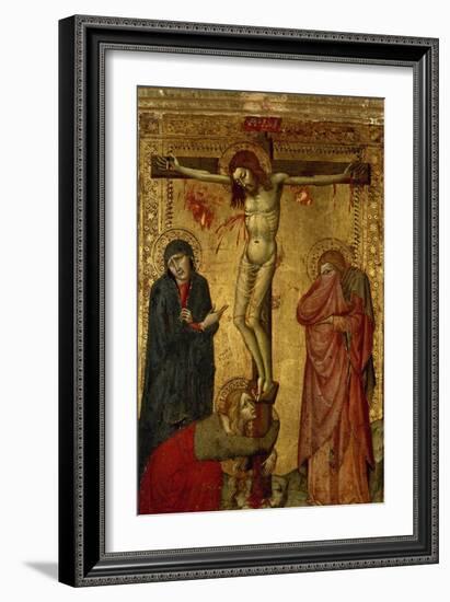 Christ on the Cross with Mary, John and Magdalena-Simone Martini-Framed Giclee Print