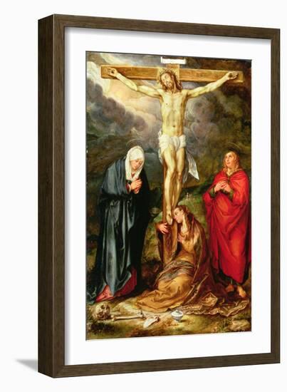 Christ on the Cross, with Mary, St John and the Magdalene, circa 1600-Hendrik Goltzius-Framed Giclee Print