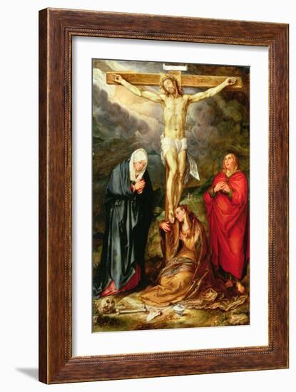 Christ on the Cross, with Mary, St John and the Magdalene, circa 1600-Hendrik Goltzius-Framed Giclee Print
