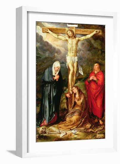 Christ on the Cross, with Mary, St John and the Magdalene, circa 1600-Hendrik Goltzius-Framed Giclee Print