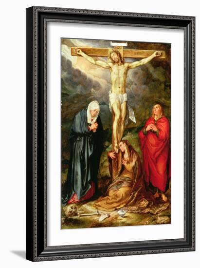 Christ on the Cross, with Mary, St John and the Magdalene, circa 1600-Hendrik Goltzius-Framed Giclee Print