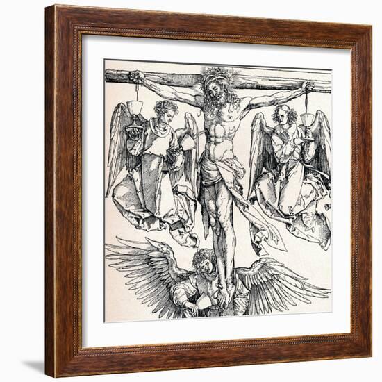 Christ on the Cross with Three Angels, 1523-1525-Albrecht Dürer-Framed Giclee Print