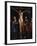 Christ on the Cross with Virgin Mary and Saint John painted, 17th century Cuzco school, Peru-null-Framed Photographic Print