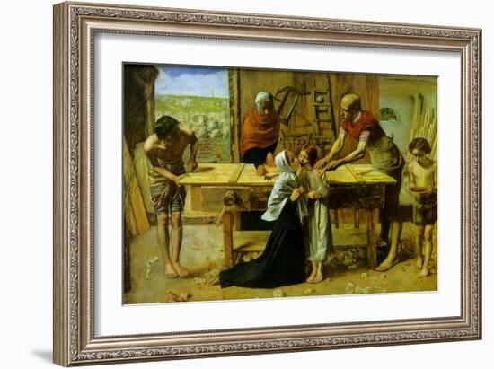 Christ on the House of His Parents-John Everett Millais-Framed Art Print