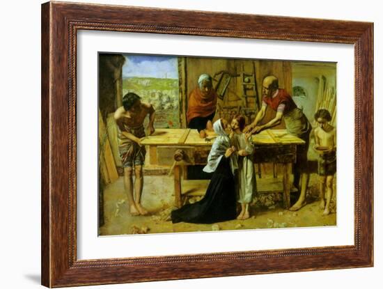 Christ on the House of His Parents-John Everett Millais-Framed Art Print