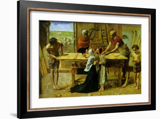 Christ on the House of His Parents-John Everett Millais-Framed Art Print