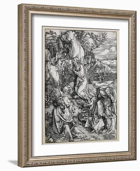 Christ on the Mount of Olives, 1496/99 (Woodcut with Some Old Repairings in Ink)-Albrecht Dürer-Framed Giclee Print