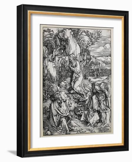 Christ on the Mount of Olives, 1496/99 (Woodcut with Some Old Repairings in Ink)-Albrecht Dürer-Framed Giclee Print