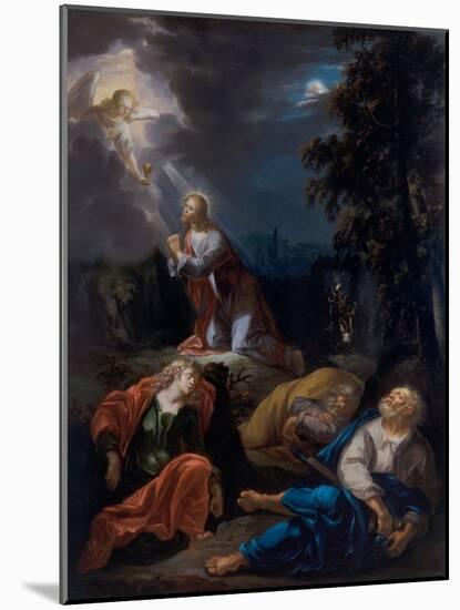 Christ on the Mount of Olives, 1700 (Oil on Wood)-German School-Mounted Giclee Print