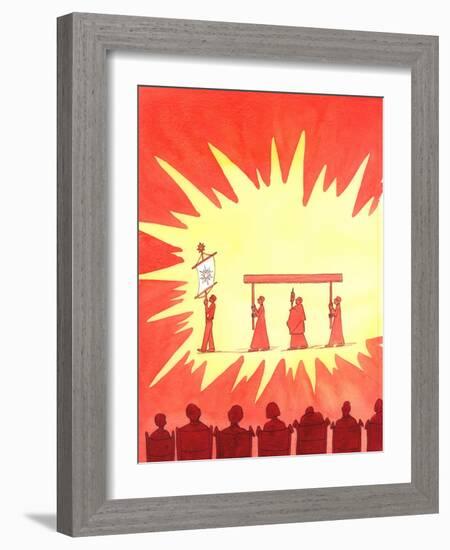 Christ Our God is Really Present in the Blessed Sacrament. His Glory Shines Out, as We Honour Him I-Elizabeth Wang-Framed Giclee Print
