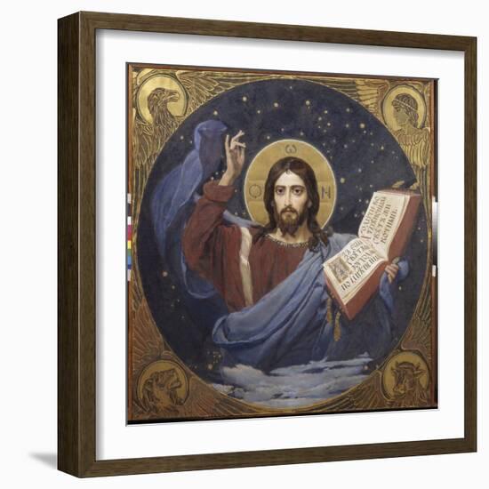 Christ Pantocrator by Viktor Mikhaylovich Vasnetsov (1848-1926) 1885-1896 - State Tretyakov Gallery-Victor Mikhailovich Vasnetsov-Framed Giclee Print