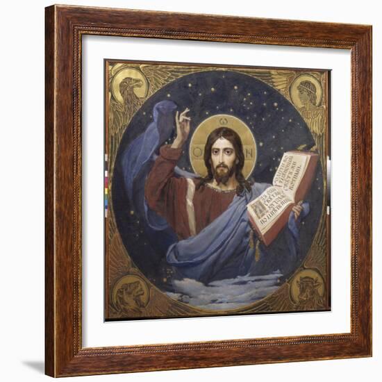Christ Pantocrator by Viktor Mikhaylovich Vasnetsov (1848-1926) 1885-1896 - State Tretyakov Gallery-Victor Mikhailovich Vasnetsov-Framed Giclee Print