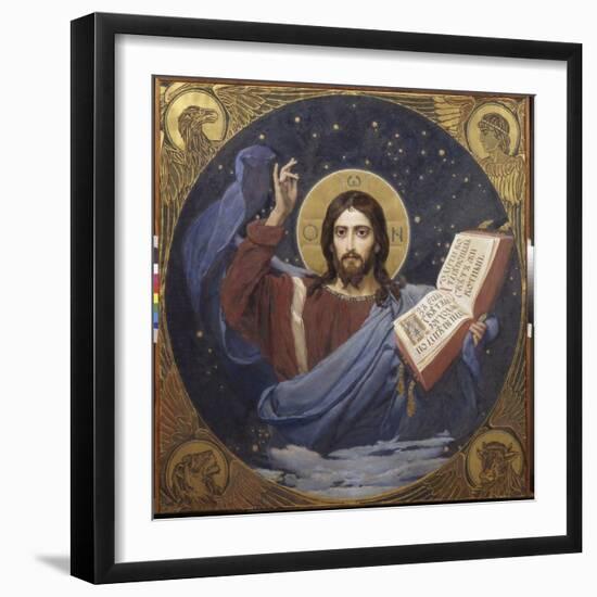 Christ Pantocrator by Viktor Mikhaylovich Vasnetsov (1848-1926) 1885-1896 - State Tretyakov Gallery-Victor Mikhailovich Vasnetsov-Framed Giclee Print