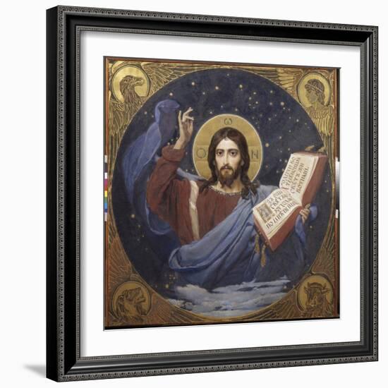 Christ Pantocrator by Viktor Mikhaylovich Vasnetsov (1848-1926) 1885-1896 - State Tretyakov Gallery-Victor Mikhailovich Vasnetsov-Framed Giclee Print