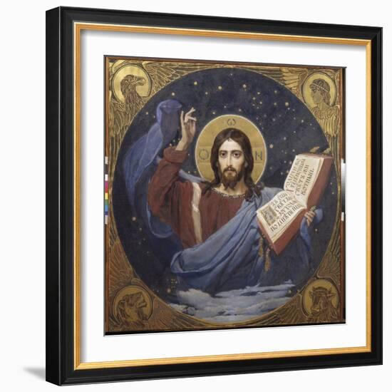 Christ Pantocrator by Viktor Mikhaylovich Vasnetsov (1848-1926) 1885-1896 - State Tretyakov Gallery-Victor Mikhailovich Vasnetsov-Framed Giclee Print