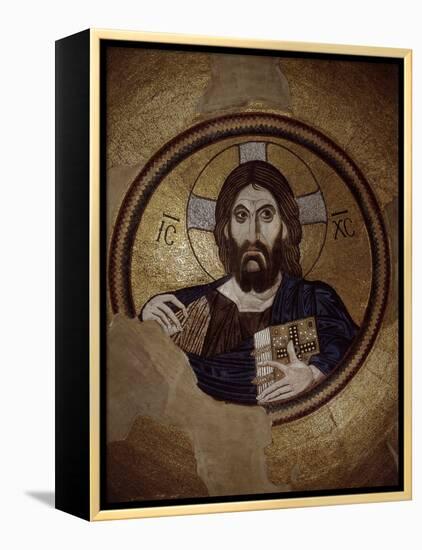 Christ Pantocrator, Mosaic, Cupola, Daphni Monastery, late 11th century Byzantine, Greece-null-Framed Premier Image Canvas