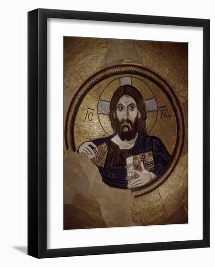 Christ Pantocrator, Mosaic, Cupola, Daphni Monastery, late 11th century Byzantine, Greece-null-Framed Photographic Print