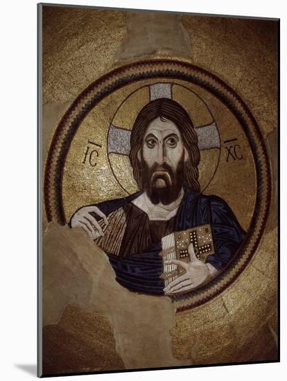 Christ Pantocrator, Mosaic, Cupola, Daphni Monastery, late 11th century Byzantine, Greece-null-Mounted Photographic Print