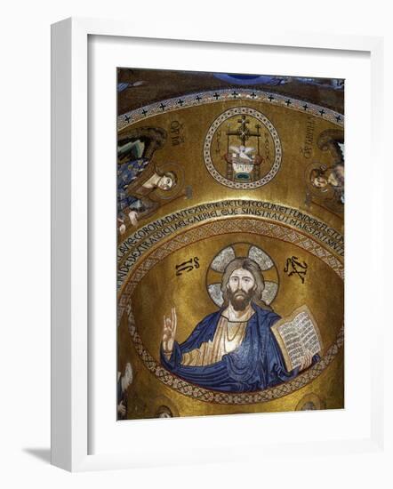 Christ Pantocrator, Palatine chapel, Palazzo dei Normanii or Palazzo Reale, Palermo, Sicily-null-Framed Photographic Print