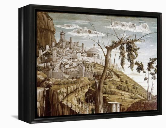 Christ Praying in the Garden of Olive Trees, Left Part of the Predelle, Altarpiece of San Zeno (Tem-Andrea Mantegna-Framed Premier Image Canvas