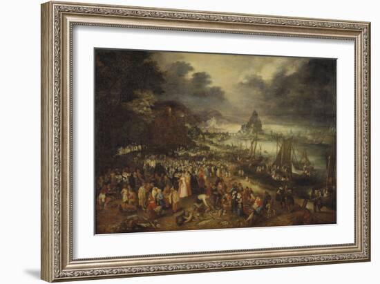 Christ Preaching from the Boat, 1606 (Oil on Panel)-Jan the Elder Brueghel-Framed Giclee Print