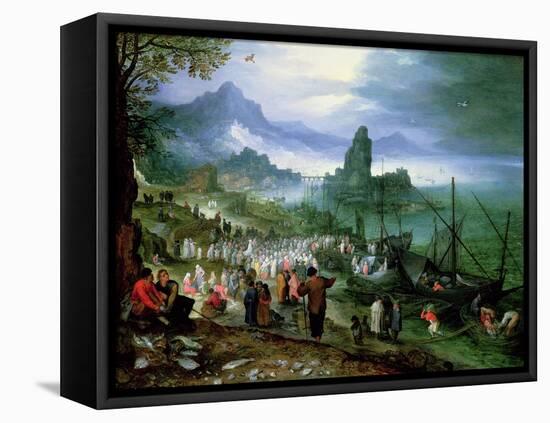 Christ Preaching on the Sea of Galilee-Jan Brueghel the Elder-Framed Premier Image Canvas