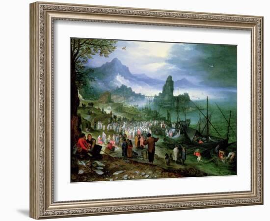 Christ Preaching on the Sea of Galilee-Jan Brueghel the Elder-Framed Giclee Print