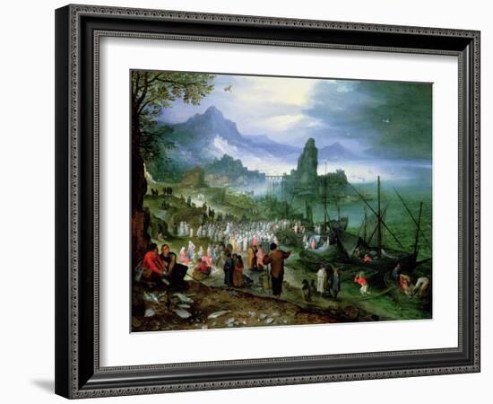 Christ Preaching on the Sea of Galilee-Jan Brueghel the Elder-Framed Giclee Print