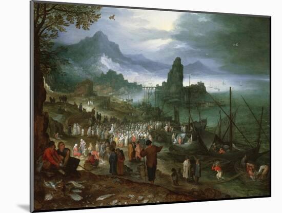 Christ Preaching on the Sea of Galilee-Jan Brueghel the Elder-Mounted Giclee Print