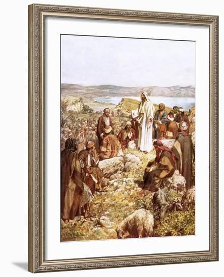 Christ Preaching to This Disciples and Others-William Brassey Hole-Framed Giclee Print