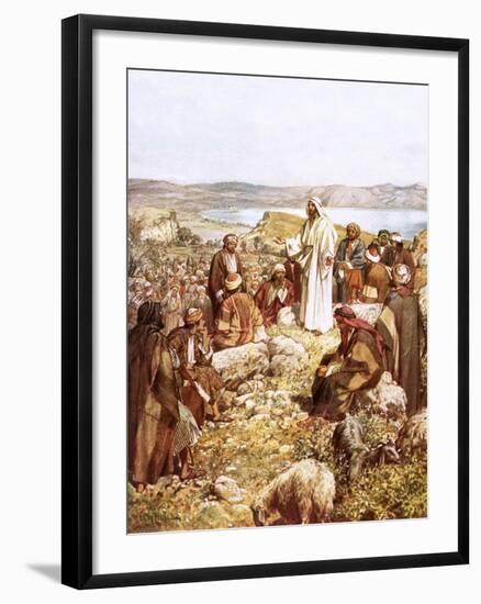 Christ Preaching to This Disciples and Others-William Brassey Hole-Framed Giclee Print