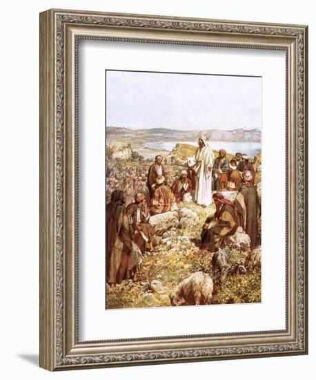 Christ Preaching to This Disciples and Others-William Brassey Hole-Framed Giclee Print