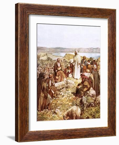 Christ Preaching to This Disciples and Others-William Brassey Hole-Framed Giclee Print