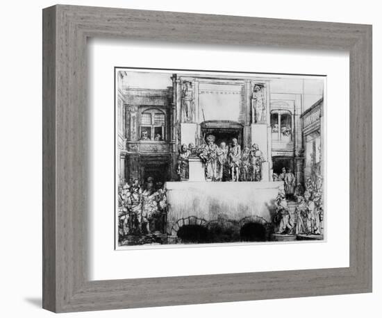 Christ Presented to the People, 1655 (Drypoint)-Rembrandt van Rijn-Framed Giclee Print