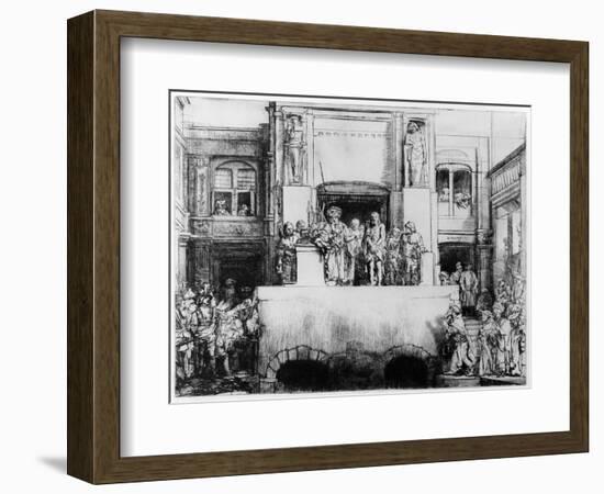 Christ Presented to the People, 1655 (Drypoint)-Rembrandt van Rijn-Framed Giclee Print